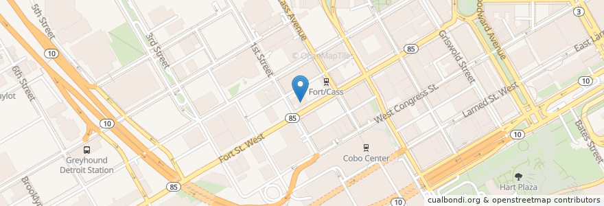 Mapa de ubicacion de Anchor Bar en Estados Unidos Da América, Michigan, Detroit.