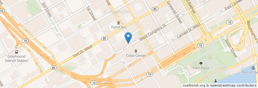 Mapa de ubicacion de Ciccarelli's Sports Bar en Stati Uniti D'America, Michigan, Detroit.