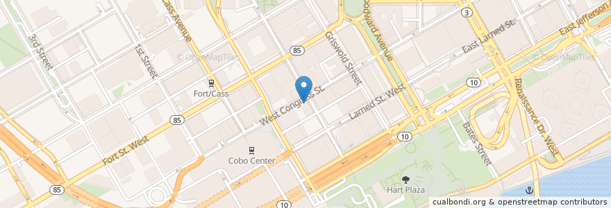 Mapa de ubicacion de Capitol Square Nightclub en Verenigde Staten, Michigan, Detroit.