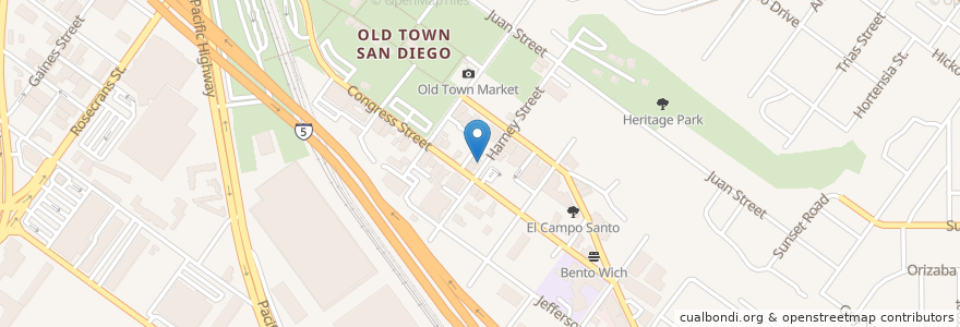 Mapa de ubicacion de Harney Sushi en 美利坚合众国/美利堅合眾國, 加利福尼亚州/加利福尼亞州, San Diego County, San Diego.