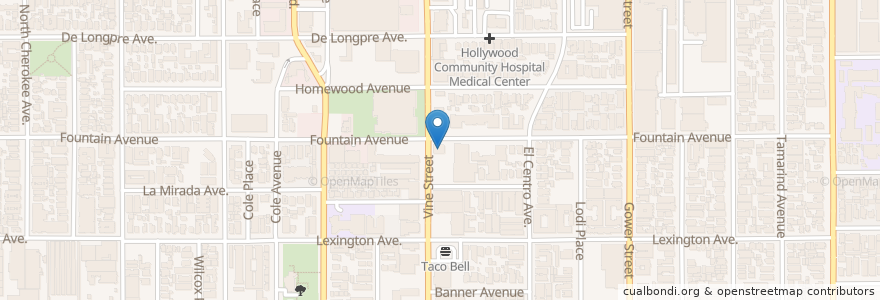 Mapa de ubicacion de El Pollo Loco en Vereinigte Staaten Von Amerika, Kalifornien, Los Angeles County, Los Angeles.