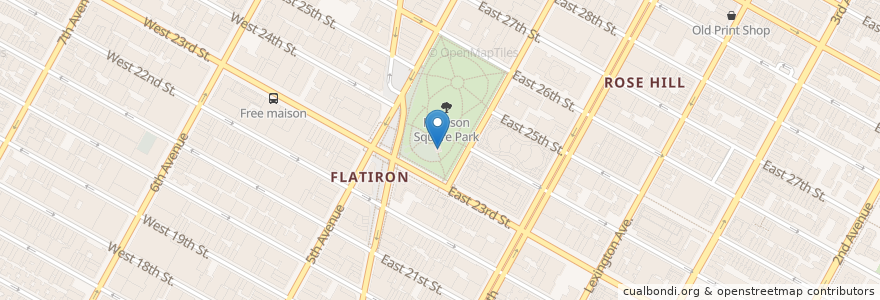 Mapa de ubicacion de Shake Shack en 미국, 뉴욕, New York, New York County, Manhattan, Manhattan Community Board 5.