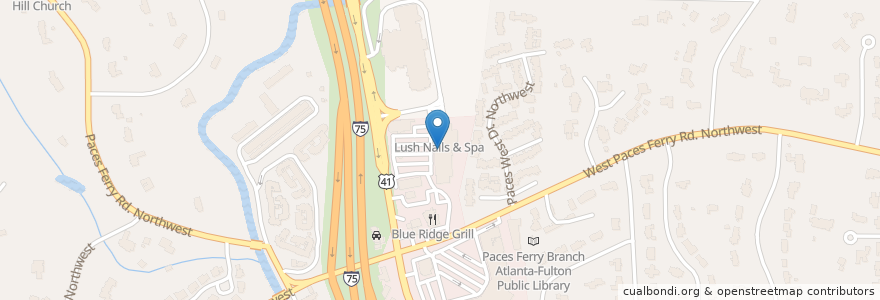 Mapa de ubicacion de Pero's Pizza & Pasta en ایالات متحده آمریکا, جورجیا, Fulton County, Atlanta.