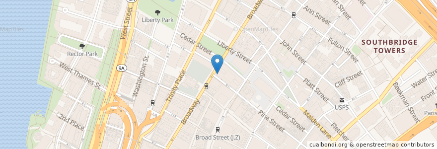 Mapa de ubicacion de Citibank en Vereinigte Staaten Von Amerika, New York, New York, New York County, Manhattan Community Board 1, Manhattan.