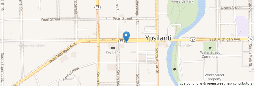 Mapa de ubicacion de B-24 en Verenigde Staten, Michigan, Washtenaw County, Ypsilanti.