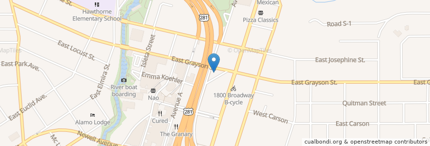 Mapa de ubicacion de Sam's Burger Joint en Stati Uniti D'America, Texas, Bexar County, San Antonio.