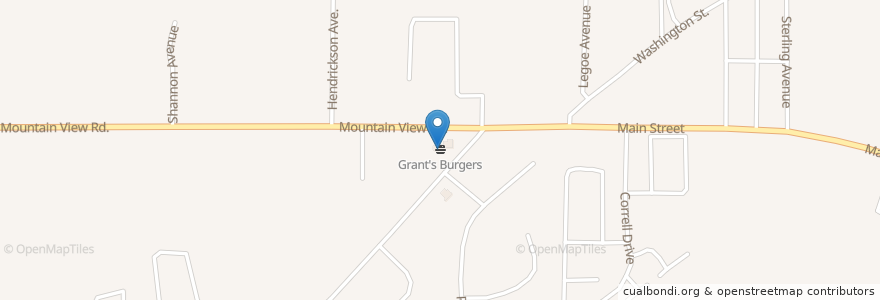 Mapa de ubicacion de Grant's Burgers en United States, Washington, Whatcom County, Ferndale.