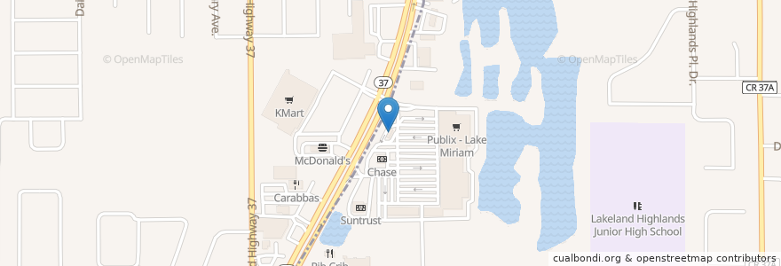Mapa de ubicacion de Starbucks en Estados Unidos Da América, Flórida, Polk County, Lakeland.