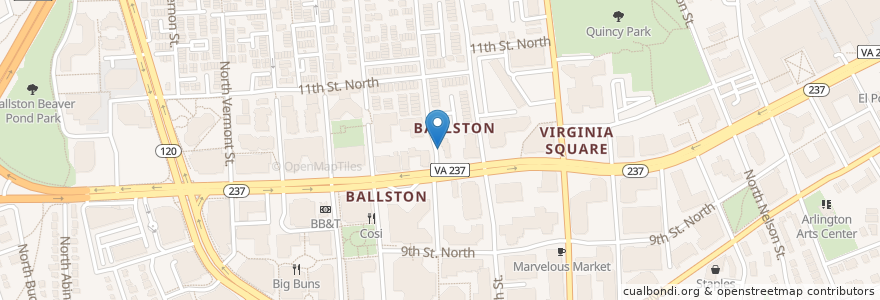 Mapa de ubicacion de USPS Mailbox en 美利坚合众国/美利堅合眾國, 弗吉尼亚州 / 維吉尼亞州 / 維珍尼亞州, Arlington County, Arlington.