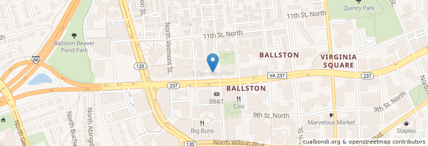 Mapa de ubicacion de Uncle Julio's Rio Grande Cafe en Stati Uniti D'America, Virginia, Arlington County, Arlington.