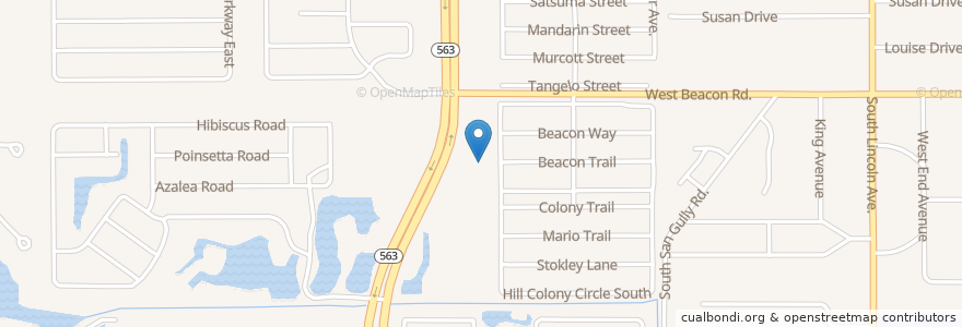 Mapa de ubicacion de Fred's Southern Kitchen en Vereinigte Staaten Von Amerika, Florida, Polk County, Lakeland.