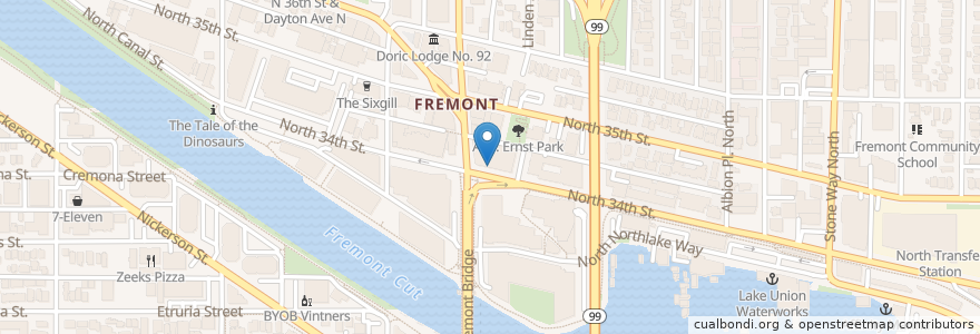 Mapa de ubicacion de Eve en Amerika Syarikat, Washington, King County, Seattle.