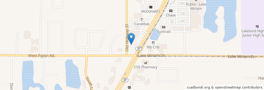 Mapa de ubicacion de 7-Eleven en 미국, 플로리다주, Polk County, Lakeland.