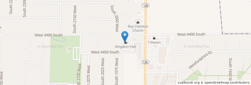 Mapa de ubicacion de Kingdom Hall en États-Unis D'Amérique, Utah, Weber County, Roy.