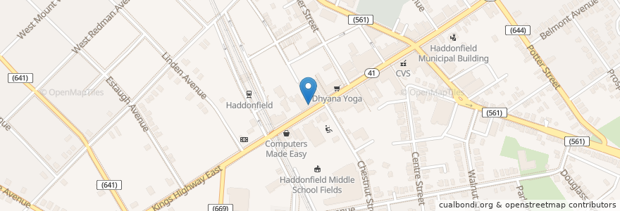 Mapa de ubicacion de Law Offices John A. Bruno Jr.  CPA en Estados Unidos De América, Nueva Jersey, Camden County, Haddonfield.