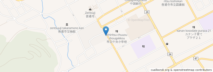 Mapa de ubicacion de 善通寺市 en اليابان, كاغاوا, 善通寺市.