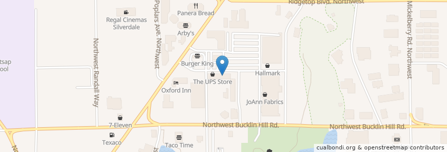 Mapa de ubicacion de Azteca Restaurant en Amerika Birleşik Devletleri, Vaşington, Kitsap County, Silverdale.