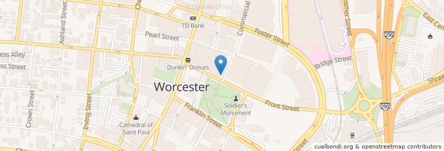 Mapa de ubicacion de Shangri La en Verenigde Staten, Massachusetts, Worcester County, Worcester.