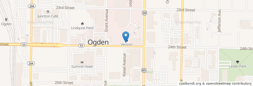 Mapa de ubicacion de Brixton's Potato en アメリカ合衆国, ユタ州, Weber County, Ogden.