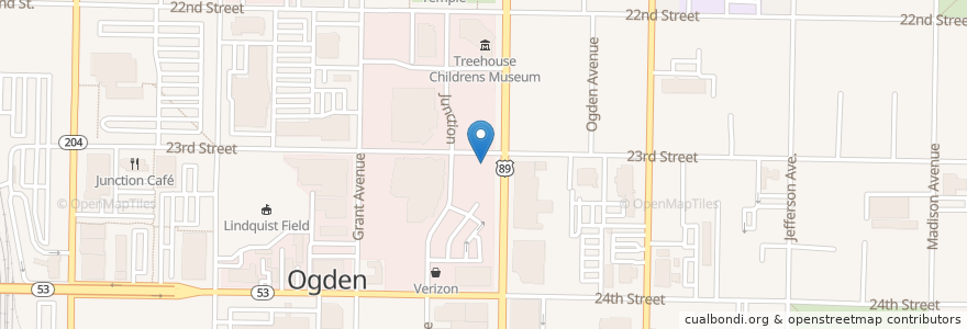 Mapa de ubicacion de Iggy's en United States, Utah, Weber County, Ogden.