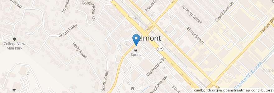 Mapa de ubicacion de ME.N.U en Amerika Birleşik Devletleri, Kaliforniya, San Mateo County, Belmont.