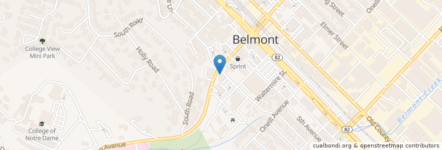 Mapa de ubicacion de Caprino's en 美利坚合众国/美利堅合眾國, 加利福尼亚州/加利福尼亞州, 圣马刁县, Belmont.