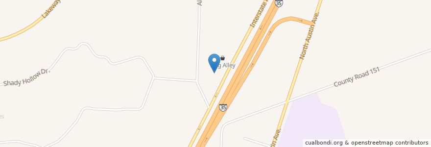 Mapa de ubicacion de Hard Tails Bar & Grill en アメリカ合衆国, テキサス州, Williamson County, Georgetown.