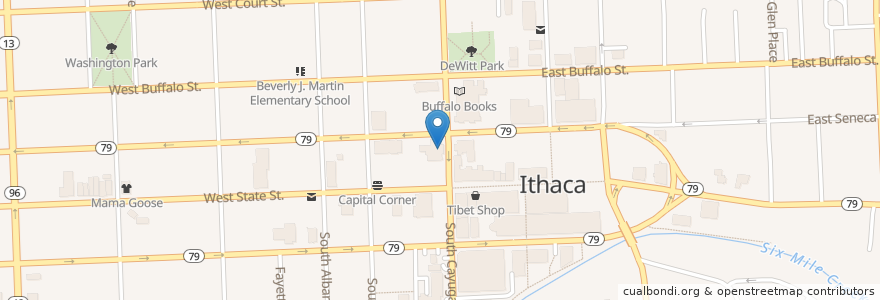 Mapa de ubicacion de New Roots Charter School en Stati Uniti D'America, New York, Tompkins County, Ithaca Town, Ithaca.