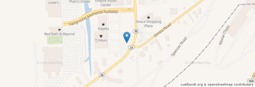 Mapa de ubicacion de Chemung Canal Trust Company en 美利坚合众国/美利堅合眾國, 纽约州 / 紐約州, Tompkins County, Ithaca Town, Ithaca.