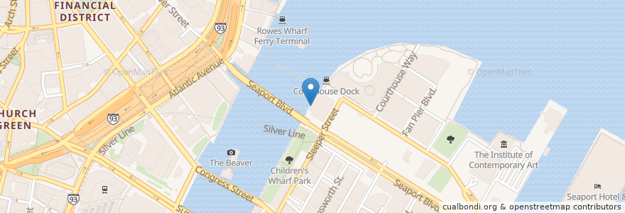 Mapa de ubicacion de The Barking Crab en ایالات متحده آمریکا, ماساچوست, Suffolk County, Boston.