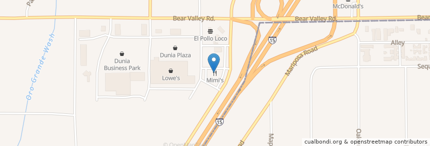 Mapa de ubicacion de Mimi's en Соединённые Штаты Америки, Калифорния, San Bernardino County.
