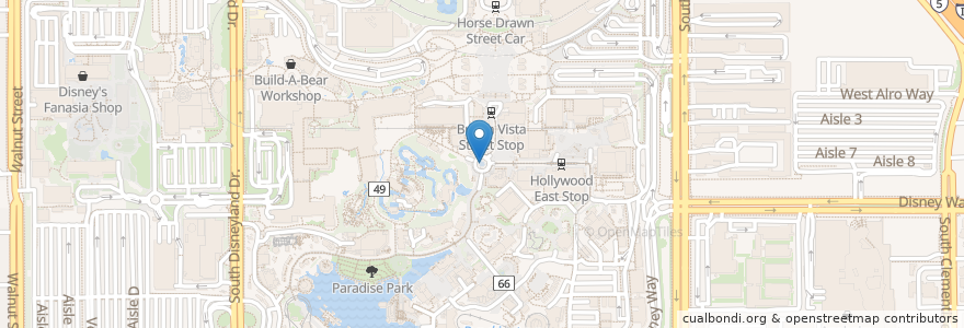 Mapa de ubicacion de Carthay Fountain en Stati Uniti D'America, California, Orange County, Anaheim.