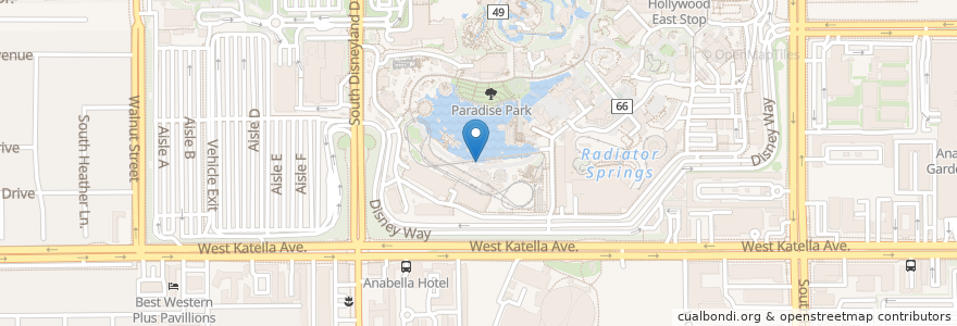 Mapa de ubicacion de Señor Buzz Churros en États-Unis D'Amérique, Californie, Orange County, Anaheim.