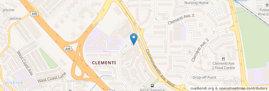 Mapa de ubicacion de Clementi Central Post Office en سنغافورة, Southwest.