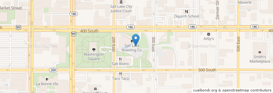 Mapa de ubicacion de SLCC Community Writing Center en Estados Unidos Da América, Utah, Salt Lake County, Salt Lake City.