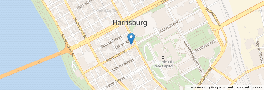 Mapa de ubicacion de Suba... Tapas Bar en United States, Pennsylvania, Dauphin County, Harrisburg.