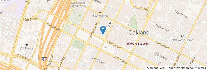 Mapa de ubicacion de Federal Courthouse en 미국, 캘리포니아주, 앨러미다 군, 오클랜드.