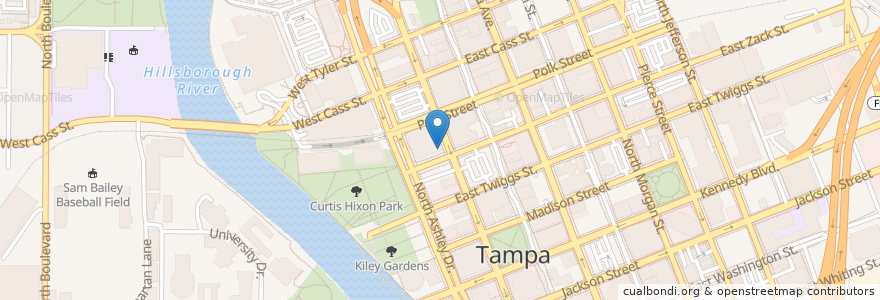 Mapa de ubicacion de Fusion Pizza en ایالات متحده آمریکا, فلوریدا, Hillsborough County, Tampa.