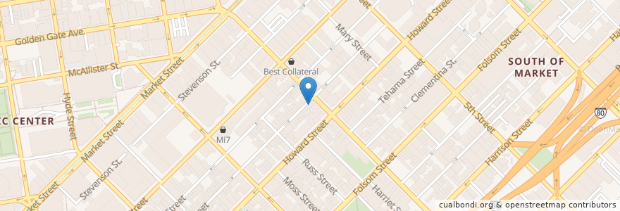 Mapa de ubicacion de Boxcar Theatre en アメリカ合衆国, カリフォルニア州, サンフランシスコ, San Francisco.