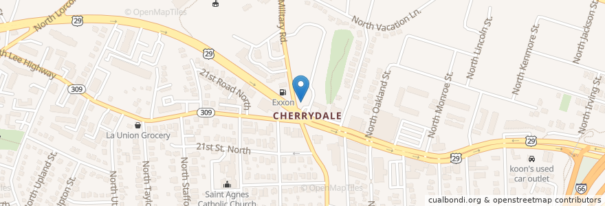 Mapa de ubicacion de Cherrydale Liberty en アメリカ合衆国, バージニア州, Arlington County, Arlington.