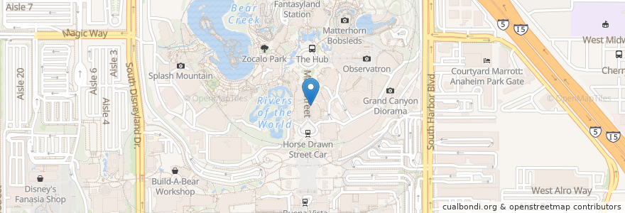 Mapa de ubicacion de Market House en Amerika Birleşik Devletleri, Kaliforniya, Orange County, Anaheim.