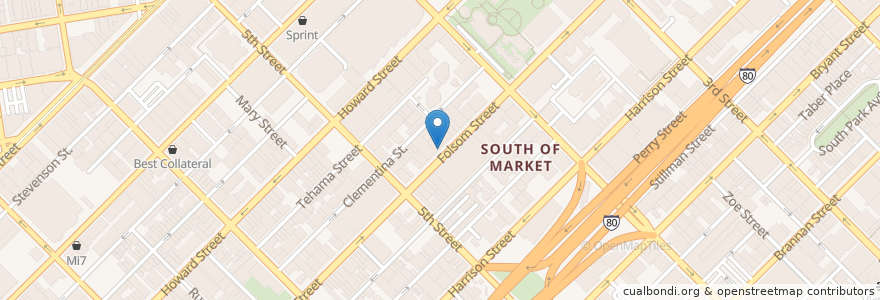 Mapa de ubicacion de Oola restaurant & bar en الولايات المتّحدة الأمريكيّة, كاليفورنيا, سان فرانسيسكو, سان فرانسيسكو.