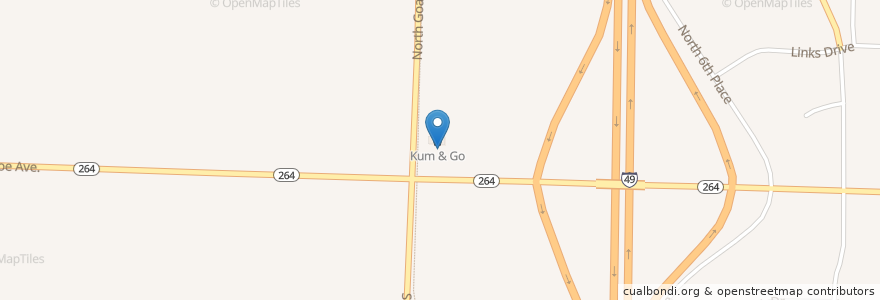Mapa de ubicacion de Kum & Go en 美利坚合众国/美利堅合眾國, 阿肯色州, Benton County, Lowell.