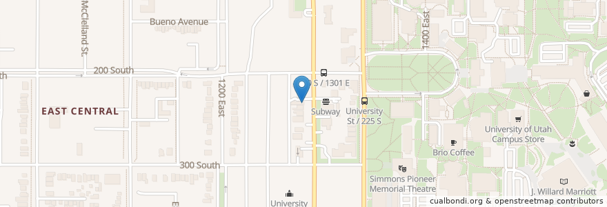 Mapa de ubicacion de B&D Burgers en Amerika Birleşik Devletleri, Utah, Salt Lake County, Salt Lake City.