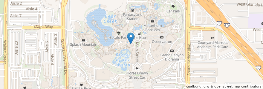 Mapa de ubicacion de Jolly Holiday Bakery Café en アメリカ合衆国, カリフォルニア州, Orange County, Anaheim.