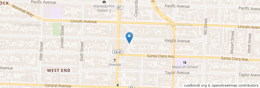 Mapa de ubicacion de Santa Clara & Webster en Estados Unidos Da América, Califórnia, Condado De Alameda, Alameda.