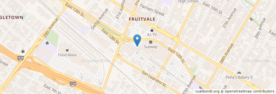 Mapa de ubicacion de Fruitvale BART en Соединённые Штаты Америки, Калифорния, Аламида, Окленд.