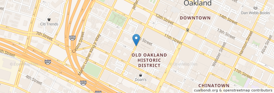 Mapa de ubicacion de Clay & 10th (Swans Marketplace) en Estados Unidos Da América, Califórnia, Condado De Alameda, Oakland.