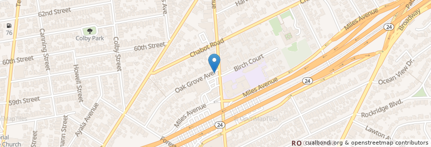 Mapa de ubicacion de Oak Grove & College en Stati Uniti D'America, California, Contea Di Alameda, Oakland.