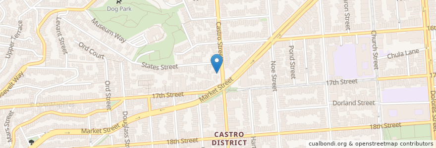 Mapa de ubicacion de Castro & Market (RC Gas) en Estados Unidos Da América, Califórnia, São Francisco, São Francisco.